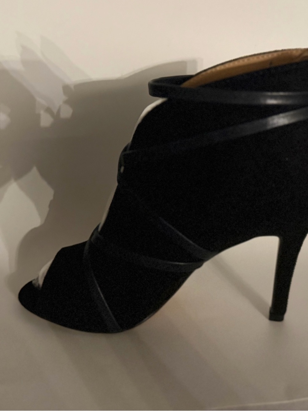 Journee Collection Black Suede Strappy High Heel Bootie